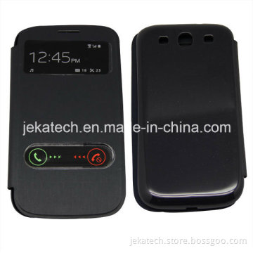 Two Window Leather Case for Samsung Galaxy S3